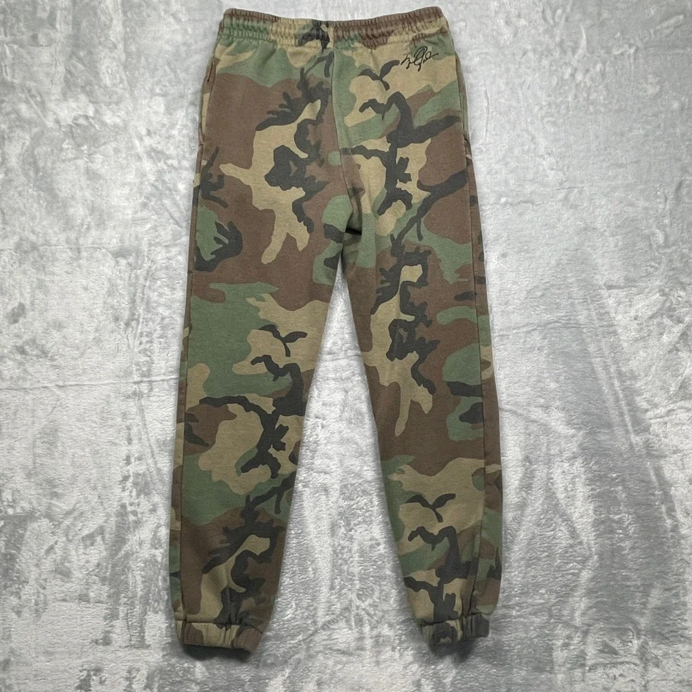 Air Jordan Camo Jogger Pants Kids Size M 10-12 Green‎ Brown Fleece Jumpman